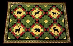 Debbie Mumm 2009 Finished Quilt Cozy Northwest Christmas Forest Friends Cabin